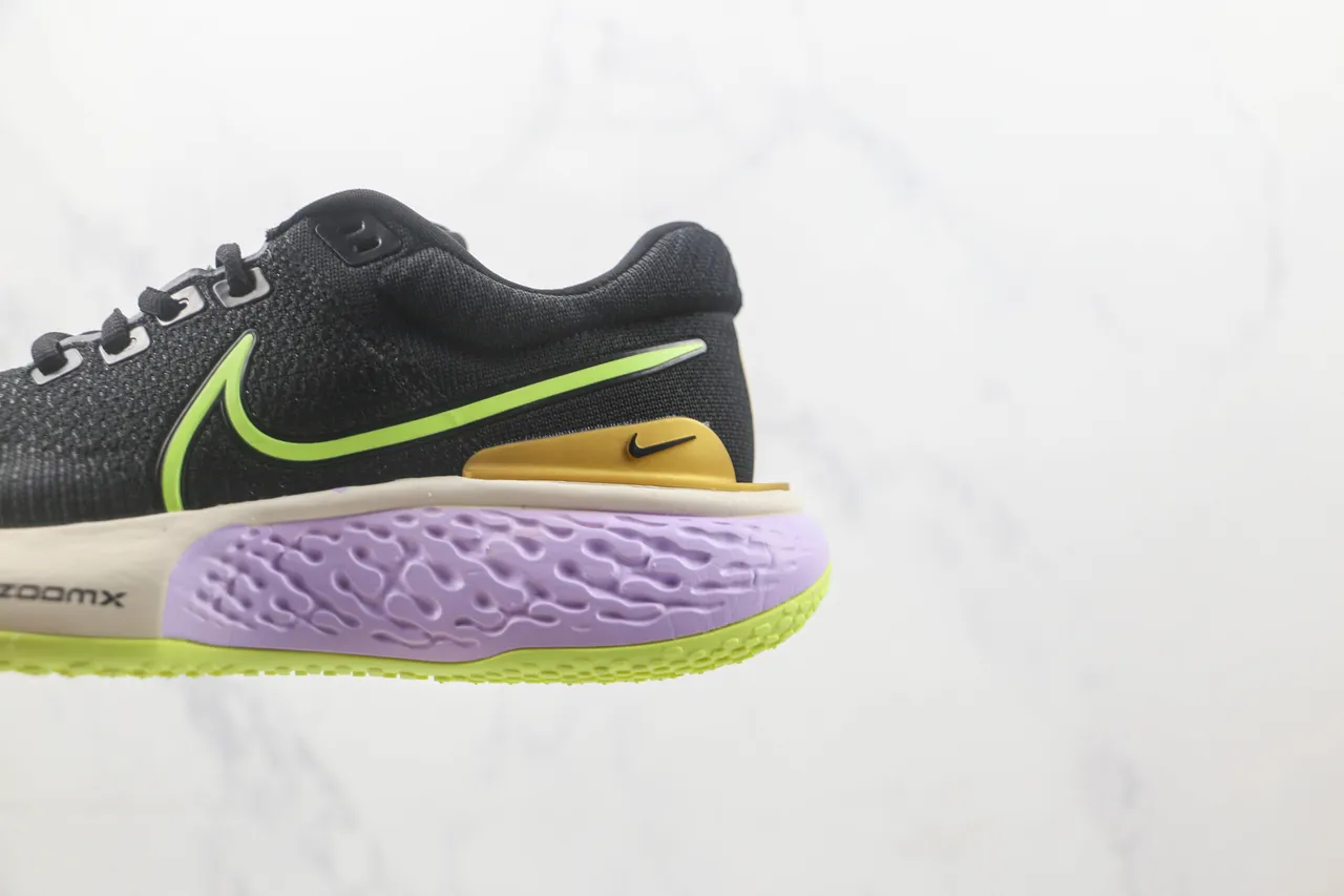 Nike ZoomX Invincible Run Black Purple Engineered Knit Upper Sculpted Lavender Midsole Running Shoes 7