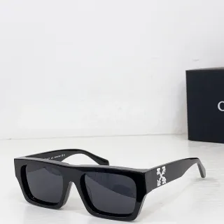 Off-White Arrow نظارات شمسية مستطيلة كبيرة الحجم لامعة سوداء