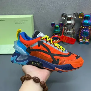 Off-White Arrow Runner أحذية رياضية سميكة برتقالي لامع أزرق أصفر