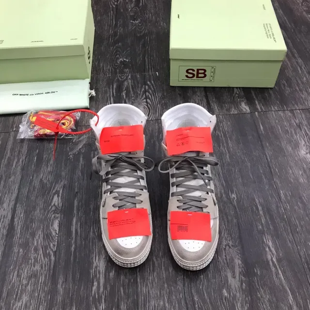 Off-White Beige High-Top Sole Chunky Sneakers 3