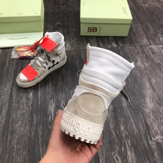 Off-White Beige High-Top Sole Chunky Sneakers 4