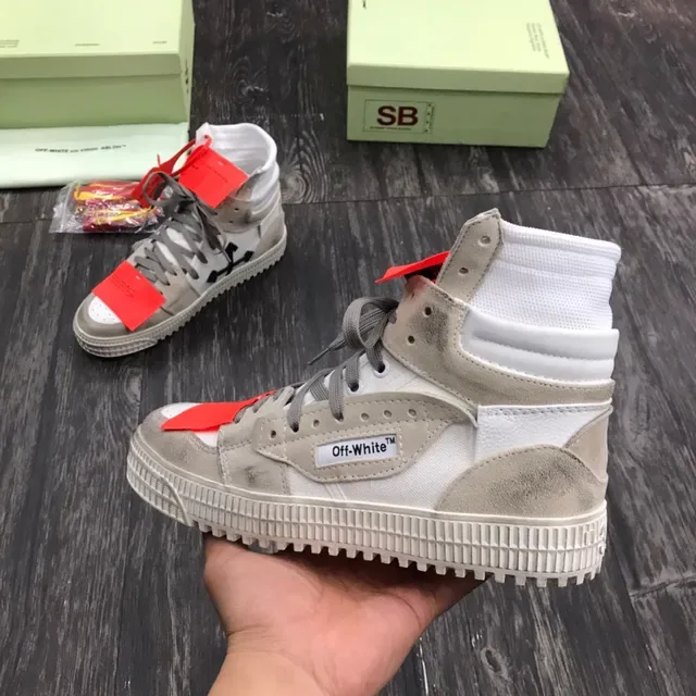 Off-White Beige High-Top Sole Chunky Sneakers 5