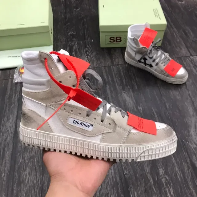 Off-White Beige High-Top Sole Chunky Sneakers 9