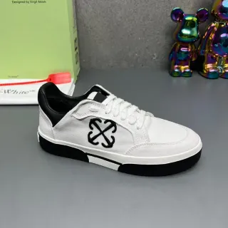 Off-White أحذية أسود كانفاس علوي تباين لايف ستايل سنيكرز