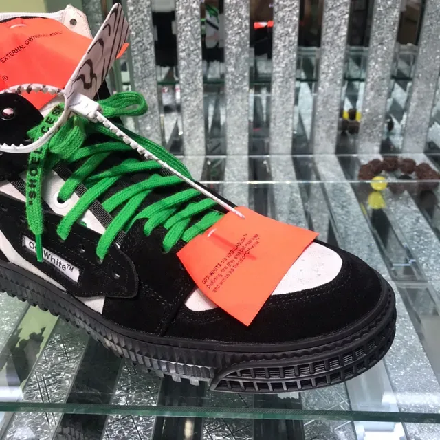 Off-White Noir Vert High Top Déconstruction Industrielle Lifestyle Sneakers 6