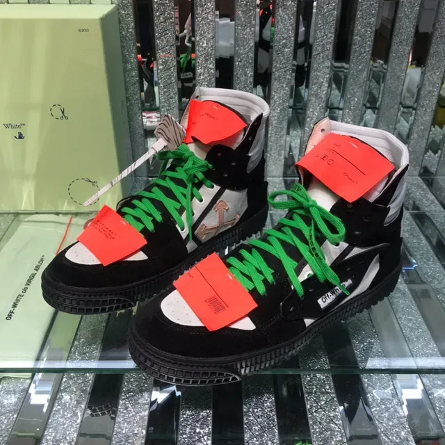 Off-White Noir Vert High Top Déconstruction Industrielle Lifestyle Sneakers 8