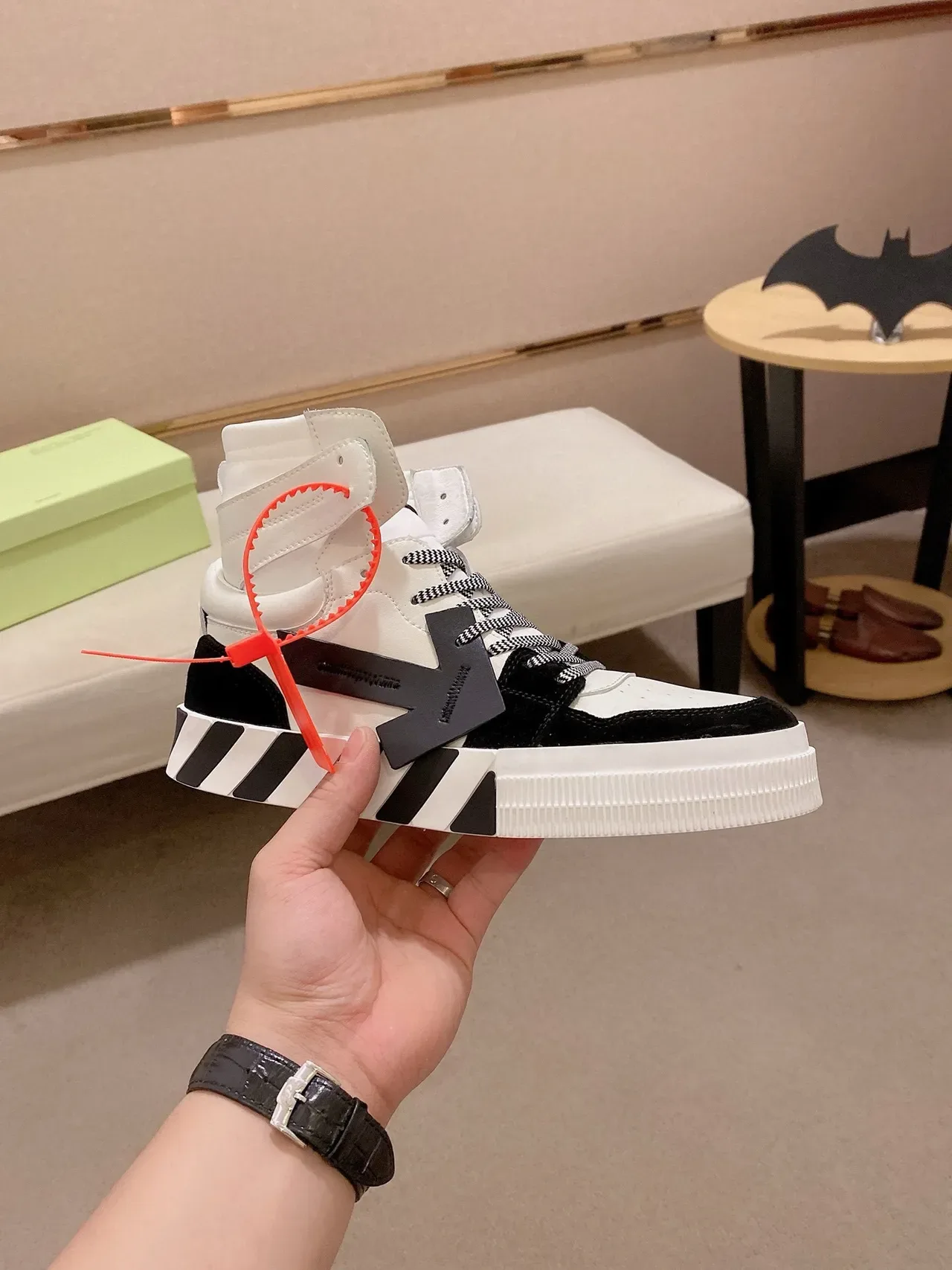 Off-White Black High-Top Industrial Strap Lifestyle Sneakers 4