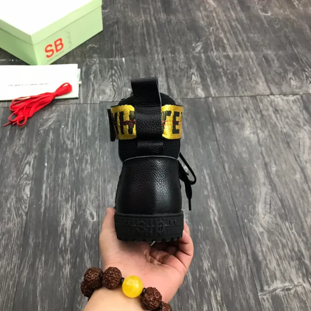 Off-White Noir Jaune haut sangle industrielle sneakers lifestyle 3
