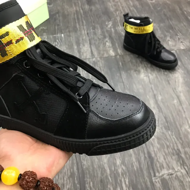 Off-White Noir Jaune haut sangle industrielle sneakers lifestyle 5