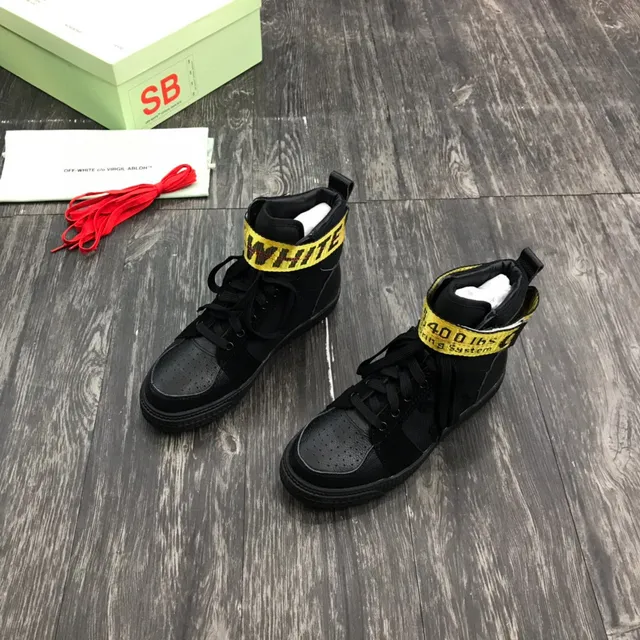 Off-White Noir Jaune haut sangle industrielle sneakers lifestyle 7