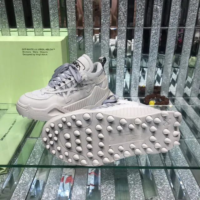 Off-White Gray Red Deconstructed Industrial Chunky Sneakers 2