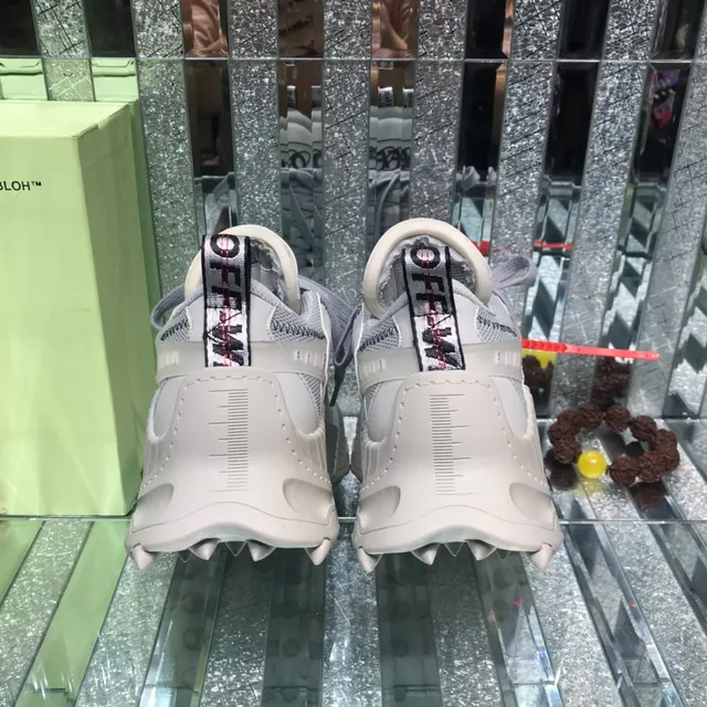 Off-White Gray Red Deconstructed Industrial Chunky Sneakers 3
