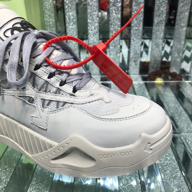 Off-White Gray Red Deconstructed Industrial Chunky Sneakers 7