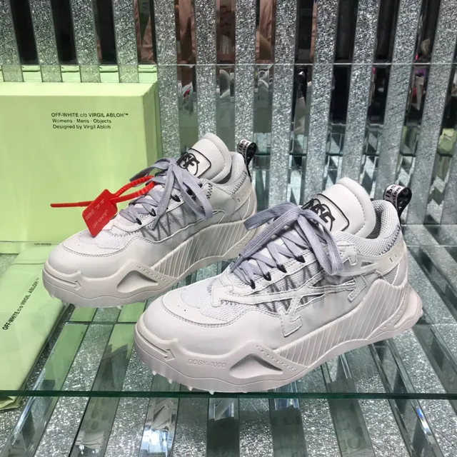Off-White Gray Red Deconstructed Industrial Chunky Sneakers 8