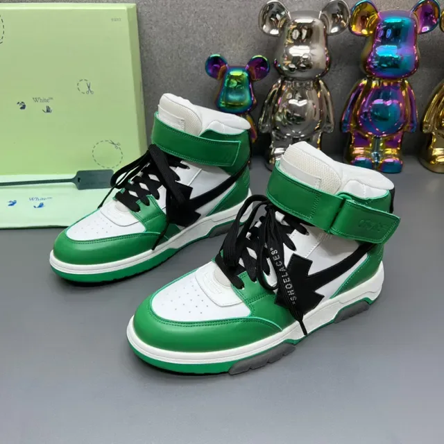 Off-White Sneakers Hautes Vertes Sangle Industrielle Lifestyle 2