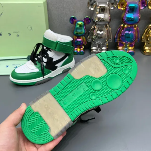 Off-White Sneakers Hautes Vertes Sangle Industrielle Lifestyle 3