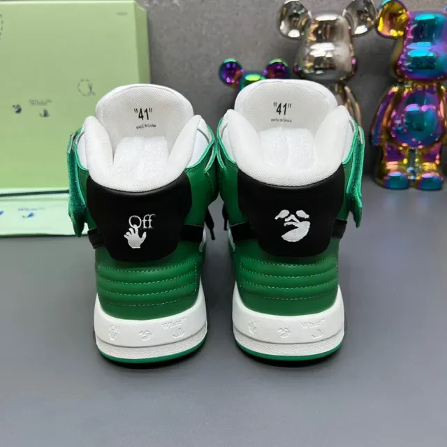 Off-White Sneakers Hautes Vertes Sangle Industrielle Lifestyle 4