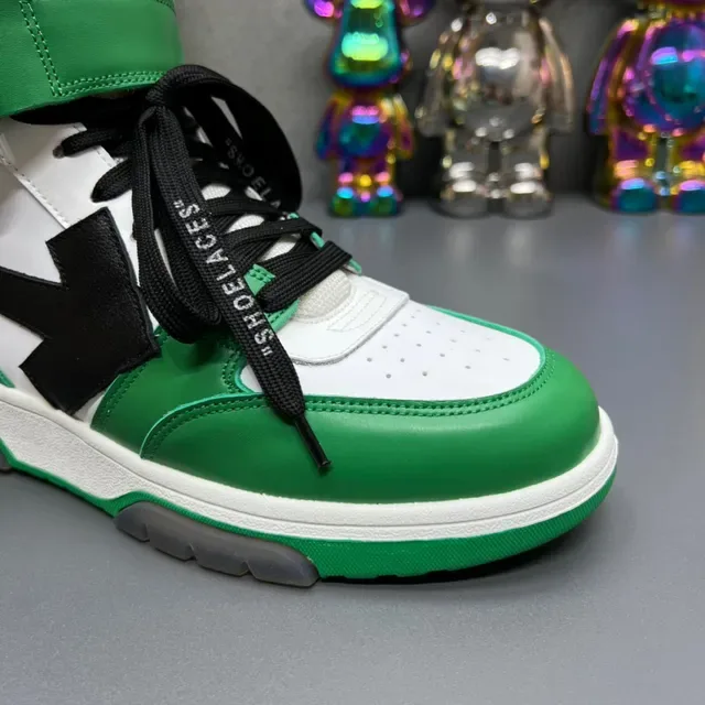 Off-White Sneakers Hautes Vertes Sangle Industrielle Lifestyle 7