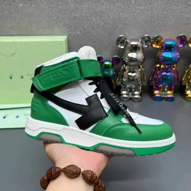 Off-White Sneakers Hautes Vertes Sangle Industrielle Lifestyle 9