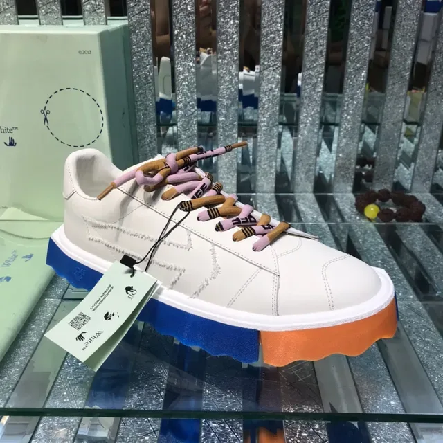 Off-White Multicolor Deconstructed Stitching Scalloped Multi-Color Sole Lifestyle Sneakers 1