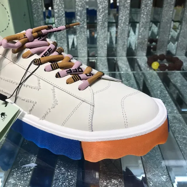 Off-White Multicolor Deconstructed Stitching Scalloped Multi-Color Sole Lifestyle Sneakers 6