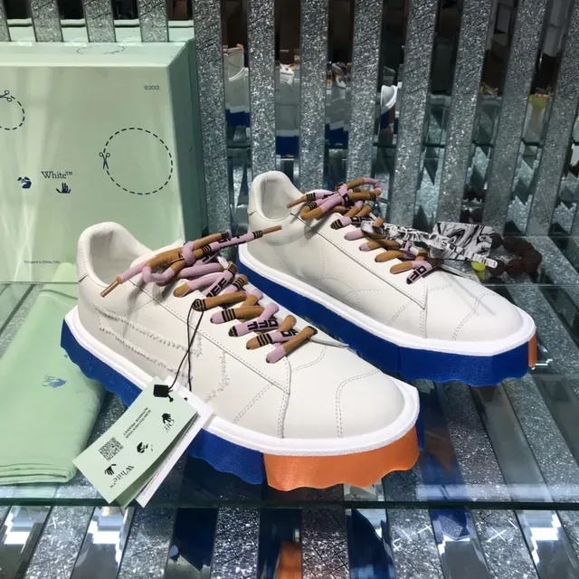 Off-White Multicolor Deconstructed Stitching Scalloped Multi-Color Sole Lifestyle Sneakers 7