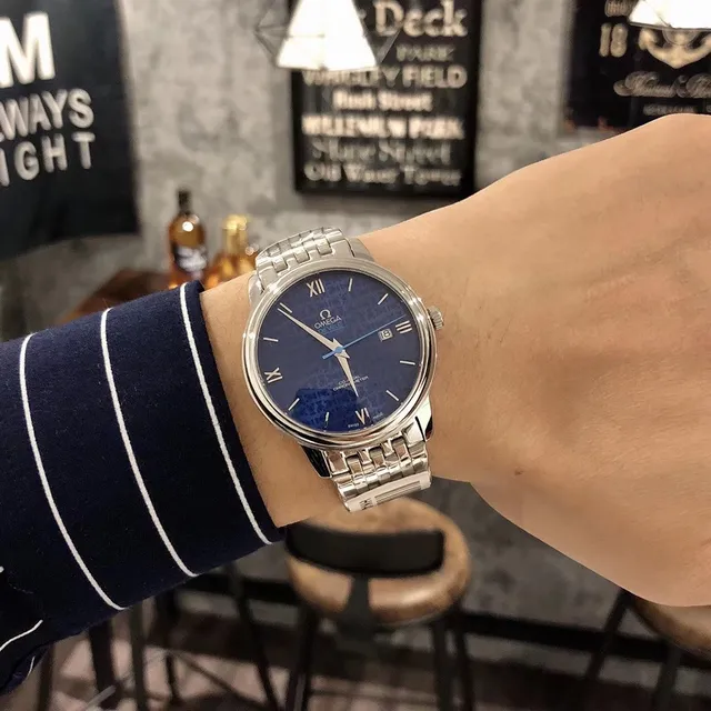 Omega De Ville Co-Axial Chronometer Esfera Azul Reloj Mecánico 2