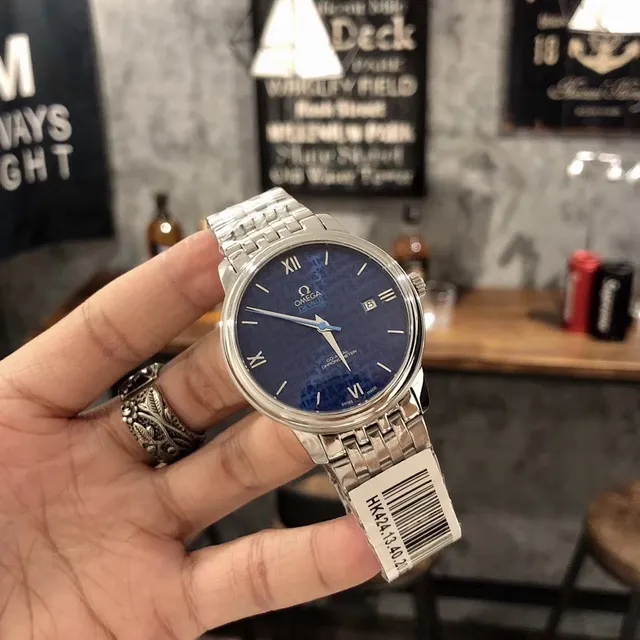 Omega De Ville Co-Axial Chronometer Esfera Azul Reloj Mecánico 5