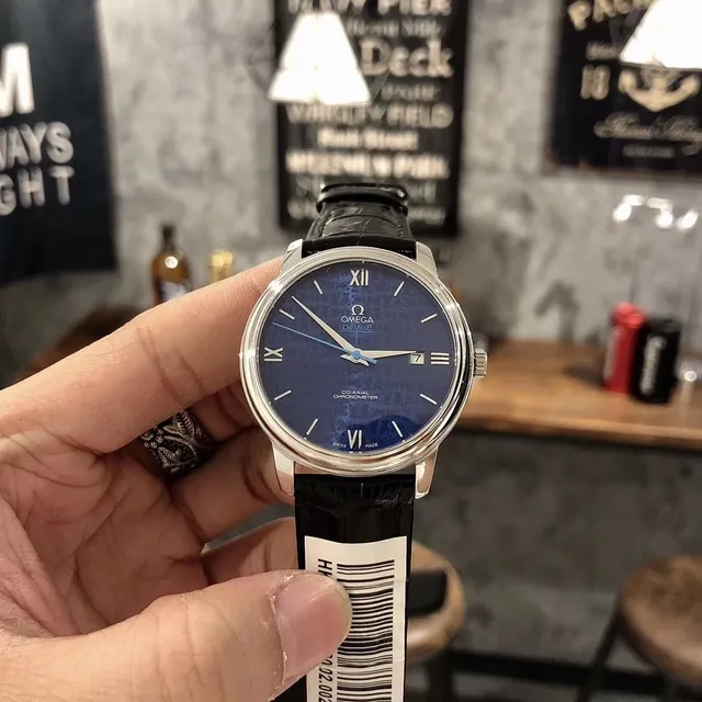 Omega De Ville Co-Axial Chronometer Esfera Azul Reloj Mecánico 6