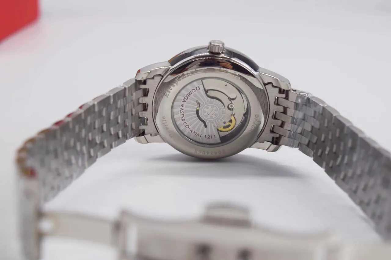 Omega De Ville সাদা ডায়াল সিলভার টোন যান্ত্রিক ঘড়ি 6