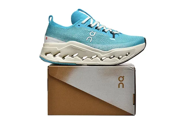 On Blue White Engineered Knit Upper CloudTec Phase Midsole Running Shoes 2