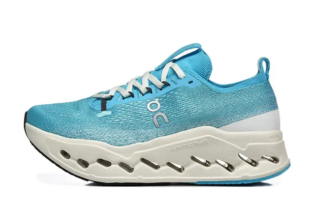 On Blue White Engineered Knit Upper CloudTec Phase Midsole Running Shoes 5