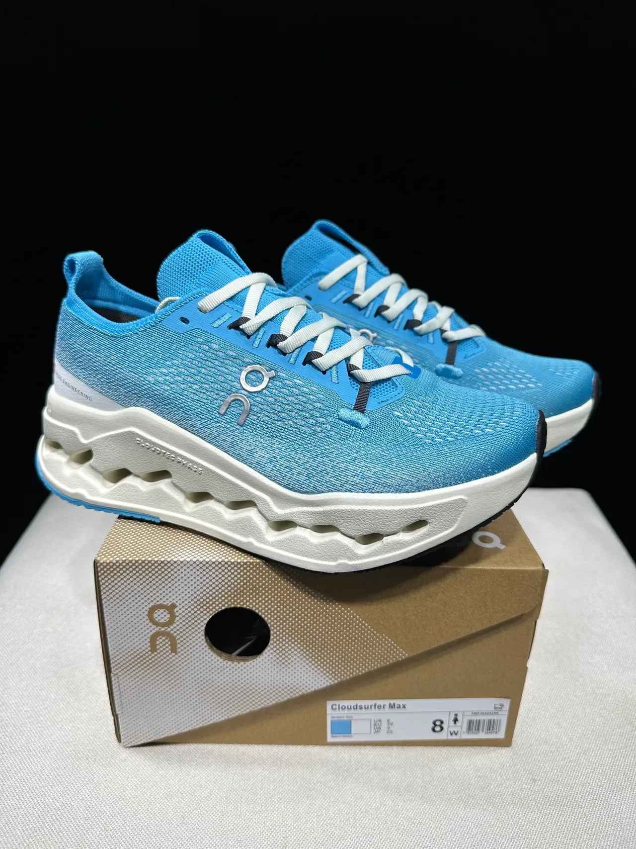 On Blue White Engineered Knit Upper CloudTec Phase Midsole Running Shoes 13