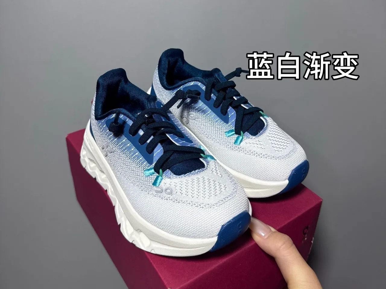 On Cloud Gray Pink Knit Upper Sculpted Midsole Chunky Sneakers 4