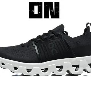 On Cloudmonster Black and White Running Shoes