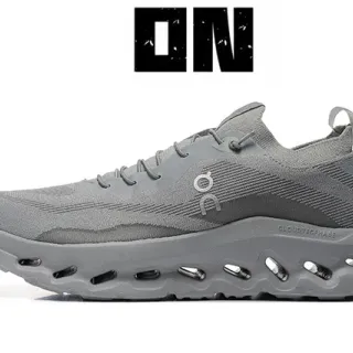 ON Parte superior gris de punto Celular abierto CloudTec Fase Suela media Zapatos de running