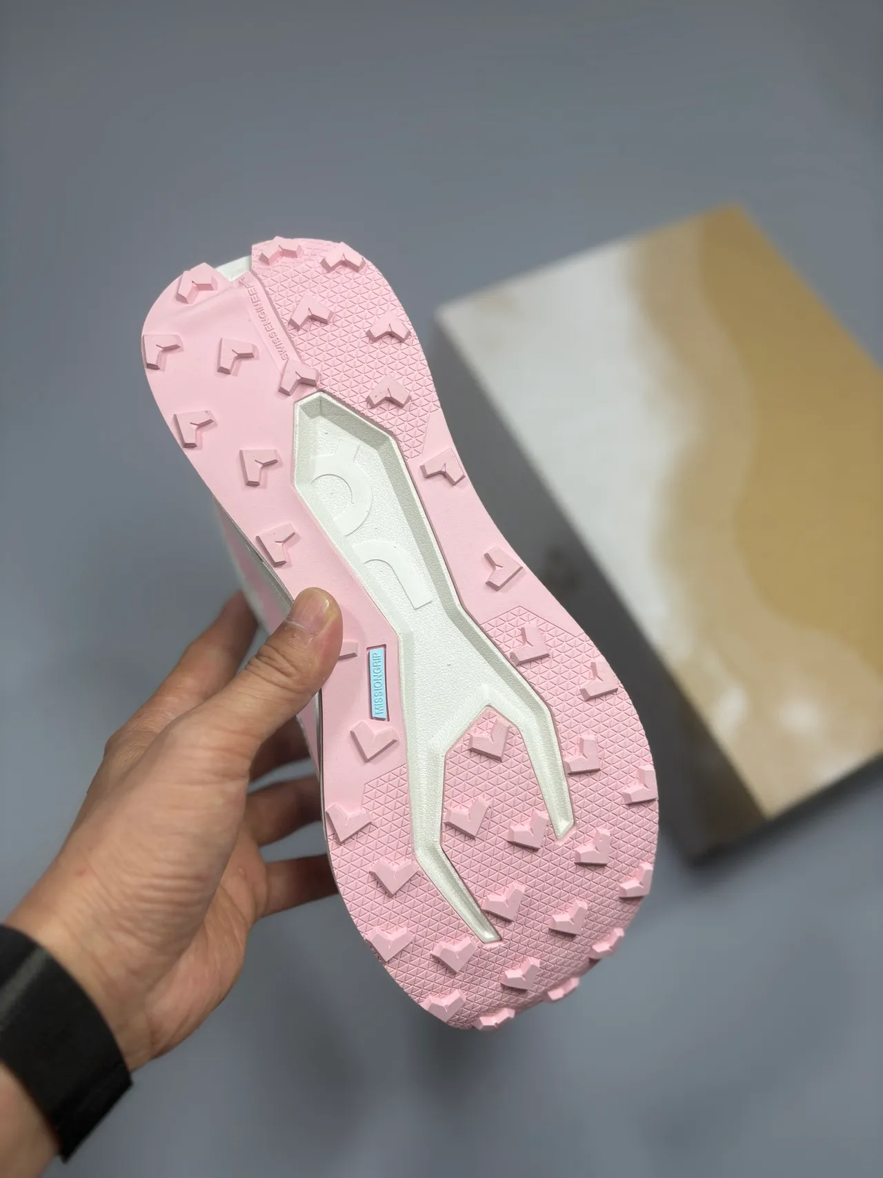 On Running Shoe White Pink Helion Midsole Running Shoes 6