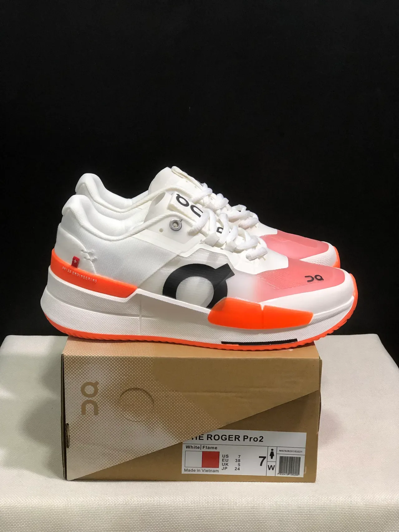 On THE ROGER Pro2 White Flame Lifestyle Sneakers 2