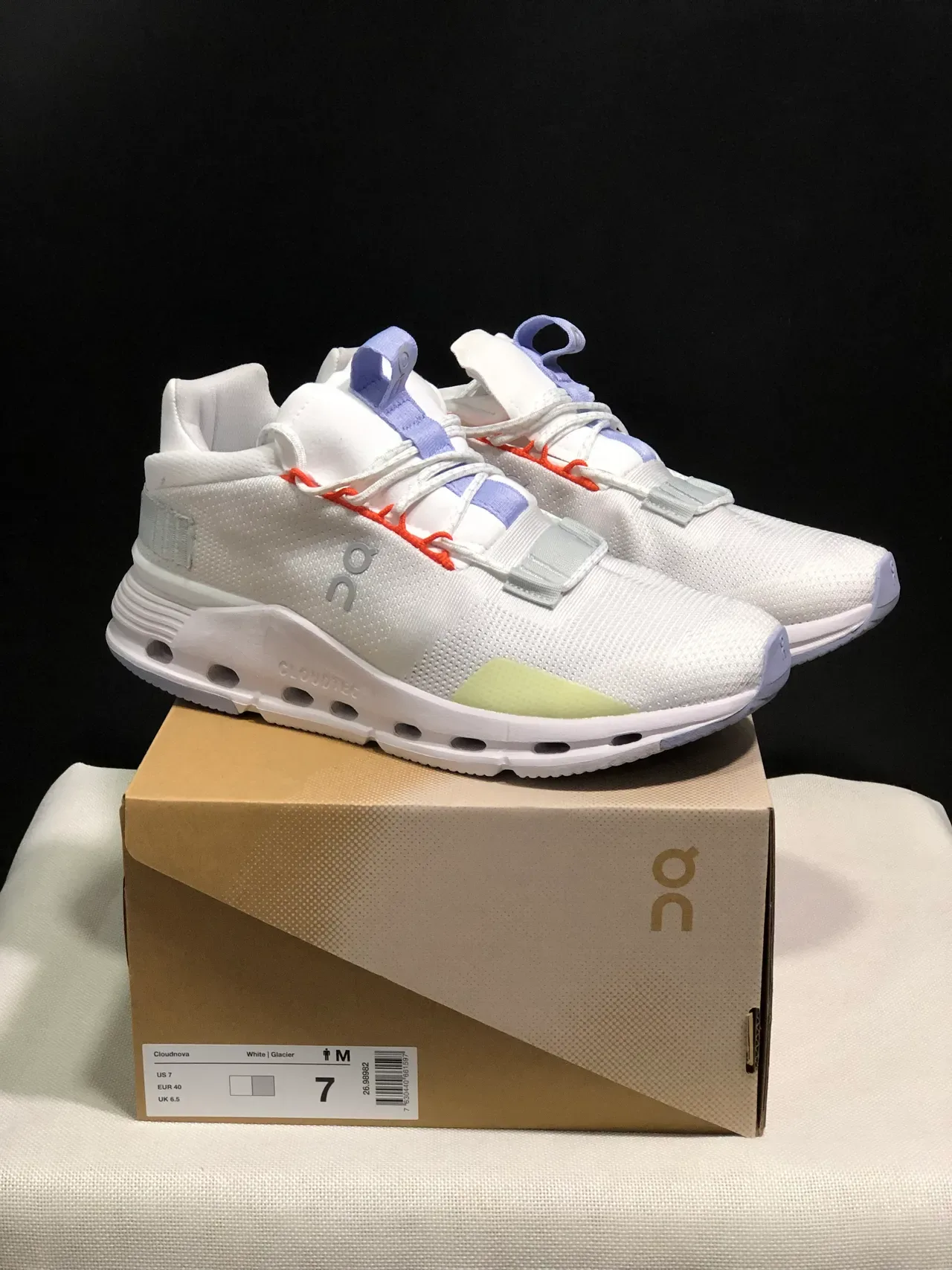 On White Purple Engineered Mesh Upper Midfoot Strap Closure Lifestyle Sneakers 2