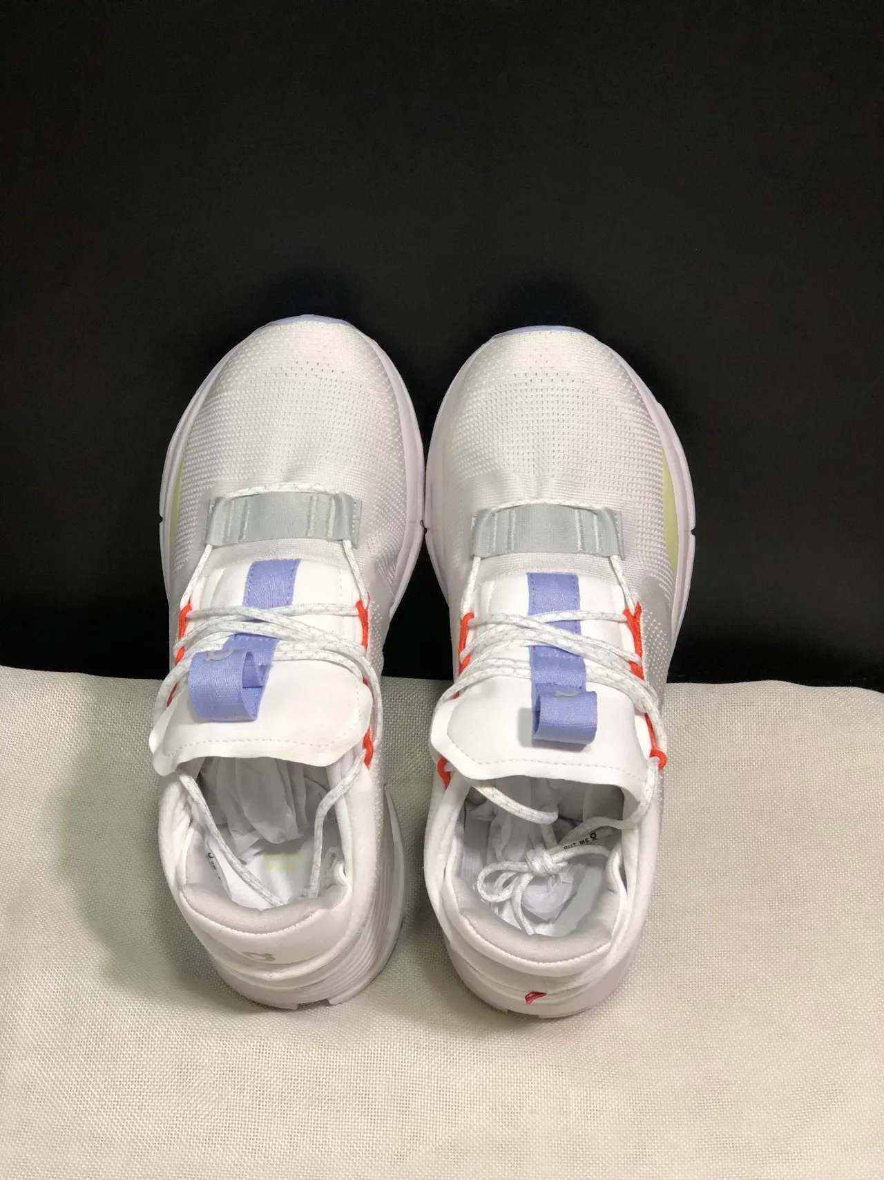 On White Purple Engineered Mesh Upper Midfoot Strap Closure Lifestyle Sneakers 7