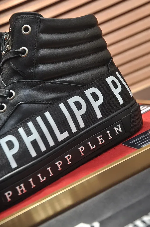 Philipp Plein Sneakers Lifestyle Noir et Blanc Hautes en Cuir 2