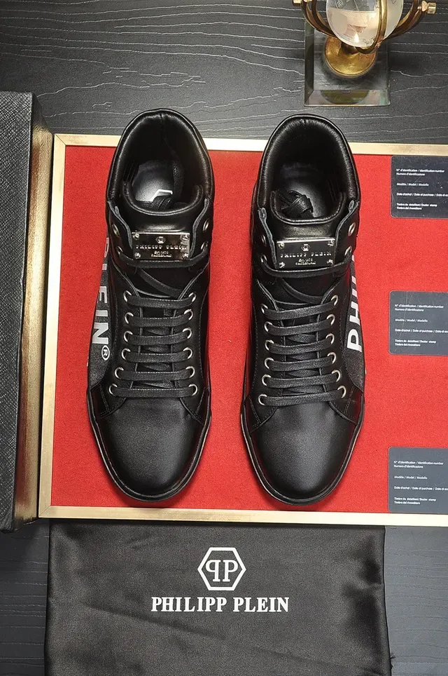 Philipp Plein Sneakers Lifestyle Noir et Blanc Hautes en Cuir 9
