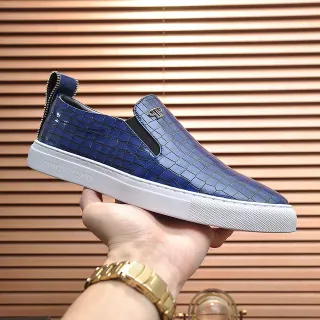 Philipp Plein Croc-Embossed Blue Slip-On Loafer