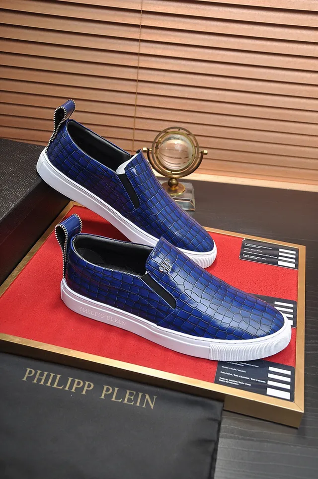 Philipp Plein Croc-Embossed Blue Slip-On Loafer 2