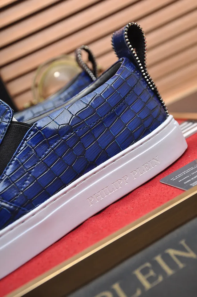 Philipp Plein Croc-Embossed Blue Slip-On Loafer 3