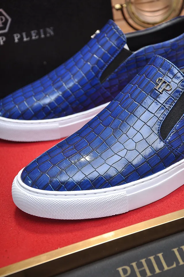 Philipp Plein Croc-Embossed Blue Slip-On Loafer 4