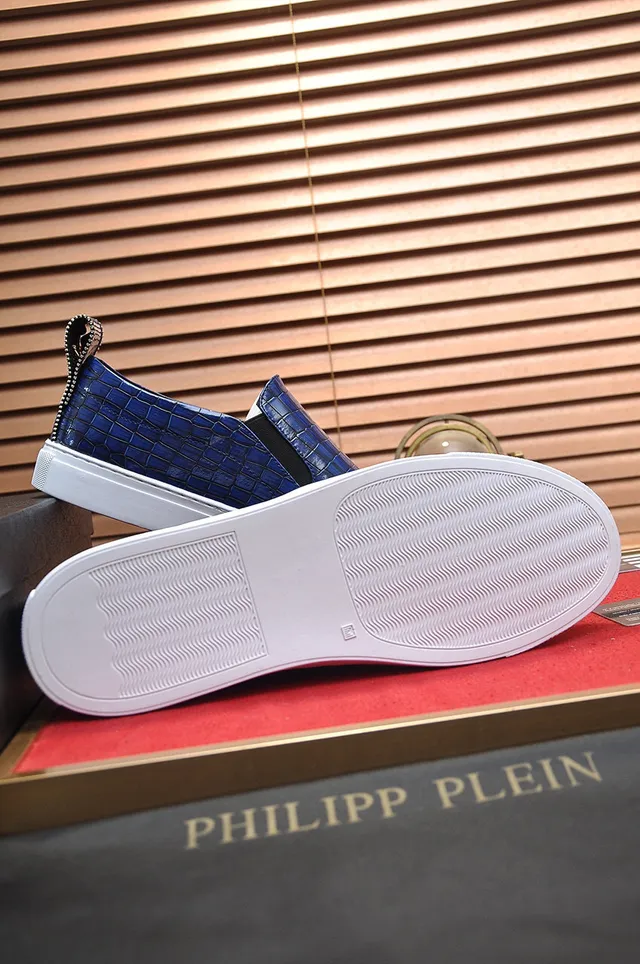 Philipp Plein Croc-Embossed Blue Slip-On Loafer 5