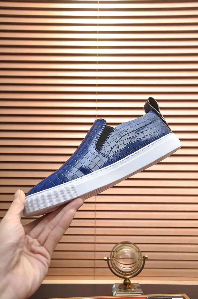 Philipp Plein Croc-Embossed Blue Slip-On Loafer 6