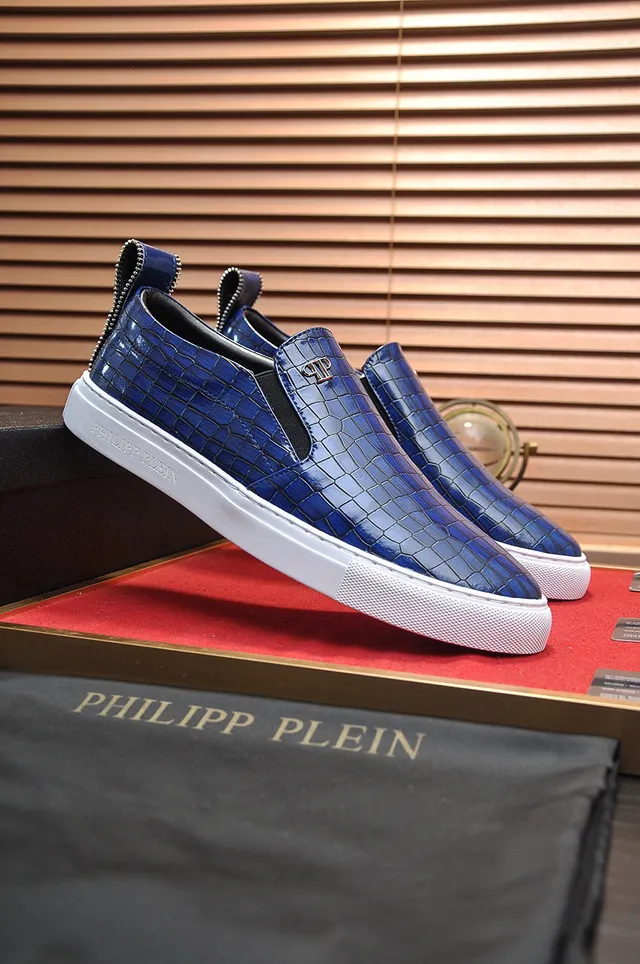 Philipp Plein Croc-Embossed Blue Slip-On Loafer 8