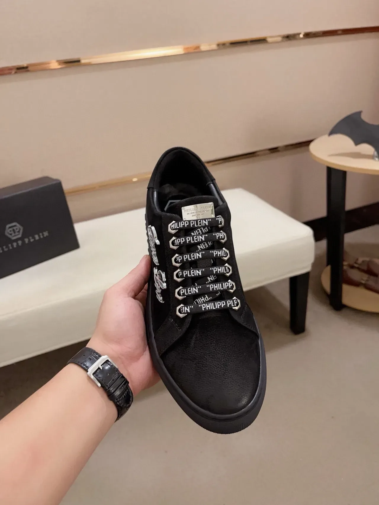 Philipp Plein Gianna Loro Black Embroidered Lifestyle Sneakers 3